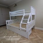 Двухъярусная кровать "Мальм-люкс" из массива сосны (с выкатными ящиками) 90x200/140х200 и 80x200/120x200 — изображение 16