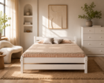 Двуспальная  кровать "Бора" 90x200,120x200,140х200,160x200,180x200 (белый воск)(массив сосны) — изображение 9