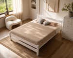 Двуспальная  кровать "Бора" 90x200,120x200,140х200,160x200,180x200 (белый воск)(массив сосны) — изображение 8