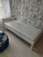 Односпальная  кровать "Бора" 90х200,120x200,140x200,160x200,180x200 (белый воск)(массив сосны) — изображение 6