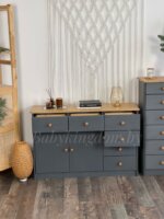 Комод Хаба 2 дв 6 ящиков(серый воск/антик)(массив сосны) — изображение 9