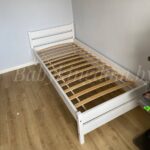 Односпальная  кровать "Бора" 90х200,120x200,140x200,160x200,180x200 (белый воск)(массив сосны) — изображение 11