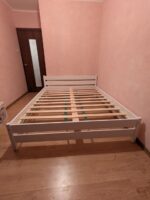 Двуспальная  кровать "Бора" 90x200,120x200,140х200,160x200,180x200 (белый воск)(массив сосны) — изображение 11