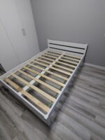 Двуспальная  кровать "Бора" 90x200,120x200,140х200,160x200,180x200 (белый воск)(массив сосны) — изображение 8