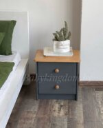 Тумба прикроватная Хаба 2 ящ(серый воск/антик крышка)(массив сосны) — изображение 3