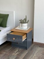 Тумба прикроватная Хаба 2 ящ(серый воск/антик крышка)(массив сосны) — изображение 5