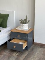 Тумба прикроватная Хаба 2 ящ(серый воск/антик крышка)(массив сосны) — изображение 6