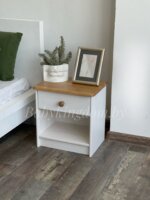 Тумба прикроватная Хаба 1 ящ(белый воск/антик крышка)(массив сосны) — изображение 2