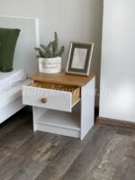 Тумба прикроватная Хаба 1 ящ(белый воск/антик крышка)(массив сосны) — изображение 3