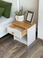 Тумба прикроватная Хаба 1 ящ(белый воск/антик крышка)(массив сосны) — изображение 4