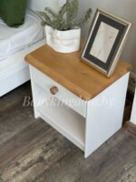 Тумба прикроватная Хаба 1 ящ(белый воск/антик крышка)(массив сосны)
