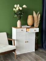 Комод Хаба 2 дв 2 ящ(белый воск/антик)(массив сосны) — изображение 4