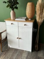 Комод Хаба 2 дв 2 ящ(белый воск/антик)(массив сосны) — изображение 10