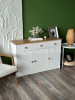 Комод Хаба  3 дв. 3 ящ (белый воск/крышка антик)(массив сосны)