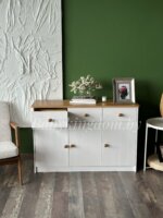 Комод Хаба  3 дв. 3 ящ (белый воск/крышка антик)(массив сосны) — изображение 6