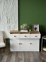 Комод Хаба  3 дв. 3 ящ (белый воск/крышка антик)(массив сосны) — изображение 7