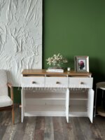 Комод Хаба  3 дв. 3 ящ (белый воск/крышка антик)(массив сосны) — изображение 13