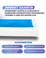 Анатомическая подушка Фабрика сна Memory-5 S ergo-gel 50x30x8/11 — изображение 5