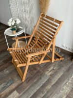 Кресло-шезлонг(сиденье из дерева) с подлокотниками