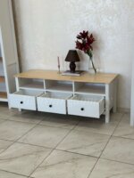 Тумба под ТВ 1460х565х460 мм Ф-156.16 массив сосны (белый воск) — изображение 5