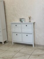 Тумба для обуви с 4-мя отделениями 1070х1010х220 мм Ф-156.13 из массива сосны (белый) — изображение 5