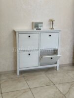 Тумба для обуви с 4-мя отделениями 1070х1010х220 мм Ф-156.13 из массива сосны (белый) — изображение 8