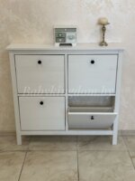 Тумба для обуви с 4-мя отделениями 1070х1010х220 мм Ф-156.13 из массива сосны (белый) — изображение 9