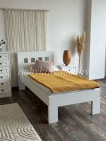 Односпальная кровать "Сантина" массив сосны белый 90х200