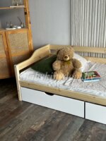 Односпальная кровать "Моана"(лак+белый) 80×160,80×180,90×200 с ящиками — изображение 7