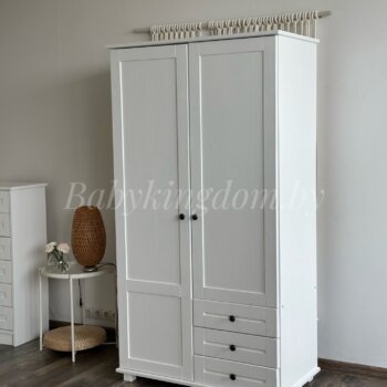 Шкаф Форест-1(массив сосны) (белый воск)