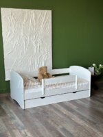 Односпальная кровать "Комфорт" из МДФ 80х160 (с бортом и ящиком)