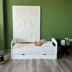 Односпальная кровать "Стиль" из МДФ 80х160 (с бортом и ящиком)