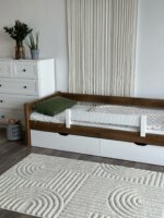 Односпальная кровать "Робби" c ящиками+борт (антик+белый)(массив сосны) — изображение 3