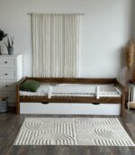 Односпальная кровать "Робби" c ящиками+борт (антик+белый)(массив сосны) — изображение 4