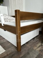 Односпальная кровать "Робби" c ящиками+борт (антик+белый)(массив сосны) — изображение 7