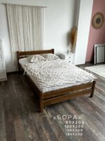 Двуспальная  кровать "Бора" 90x200,120x200,140х200,160x200,180x200 (антик)(массив сосны)