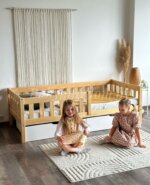 Односпальная кровать «Гретта» из массива сосны(лак+белый воск)70x140, 80×160, 80×180, 90Х200 с ящиками — изображение 5