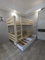 Двухъярусная кровать "Марта 2в1" из массива сосны (лак+белый) 80x180, 90Х200 (с ящиками ) — изображение 8