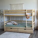 Двухъярусная кровать "Моритц" из массива сосны 90Х200 (с ящиками ) (Лак)