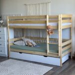 Двухъярусная кровать "Моритц" из массива сосны 90Х200 (с ящиками ) (Лак+Воск)