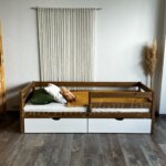 Односпальная кровать "Марта"(антик+белый) 70x140,80×160,80×180,90×200 (с ящиками)