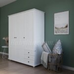 Шкаф Форест-2 (с зеркалом белый воск)(массив сосны) — изображение 4