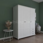 Шкаф Форест-2 (с зеркалом белый воск)(массив сосны) — изображение 3