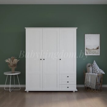 Шкаф Форест-2 (без зеркала белый воск)(массив сосны)