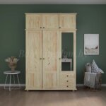 Шкаф Форест-2  с антресолью  и зеркалом (лак)(массив сосны) — изображение 2