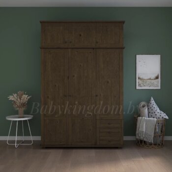 Шкаф Форест-2 с антресолью (без зеркала цвет:Антик)(массив сосны)