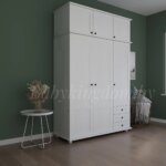 Шкаф Форест-2  с антресолью (с зеркалом белый воск)(массив сосны) — изображение 3