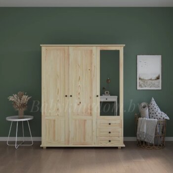 Шкаф Форест-2 ( с зеркалом, лак)(массив сосны)