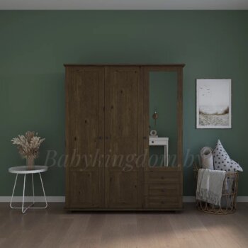 Шкаф Форест-2 (с зеркалом, цвет:Антик)(массив сосны)