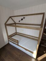 Кровать-домик "Альф со съемной крышей "(антик+белый) 80х180, 90x200 (массив сосны) с ящиками — изображение 9